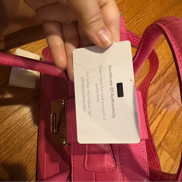 Lightly used Calfskin Crocodile Embossed Medium Rosalie Satchel Fuchsia - Picture 14 of 15